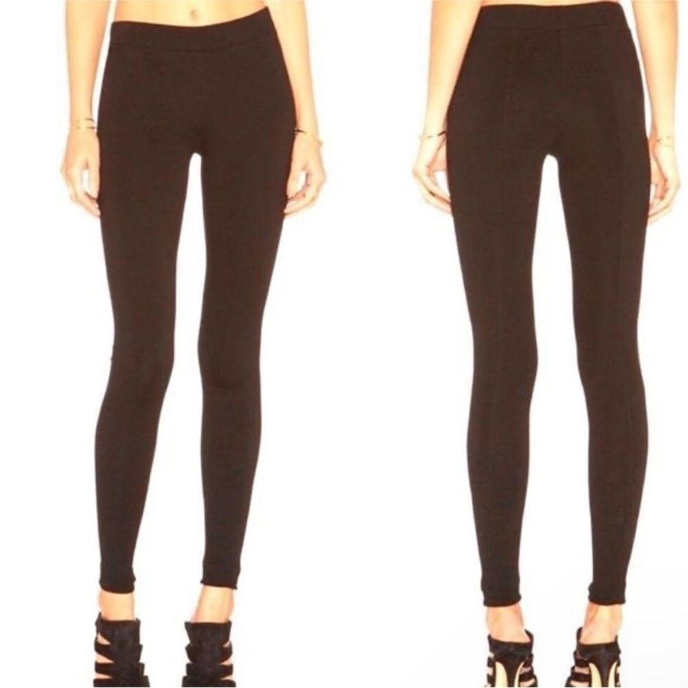 VINCE | Dark Brown Pull On Ponte Knit Leggings Back Seam Women’s Size Small
